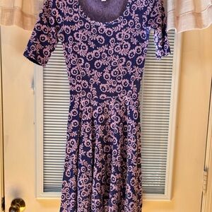 LuLaRoe Pink Fit and Flare Short Sleeve Dress